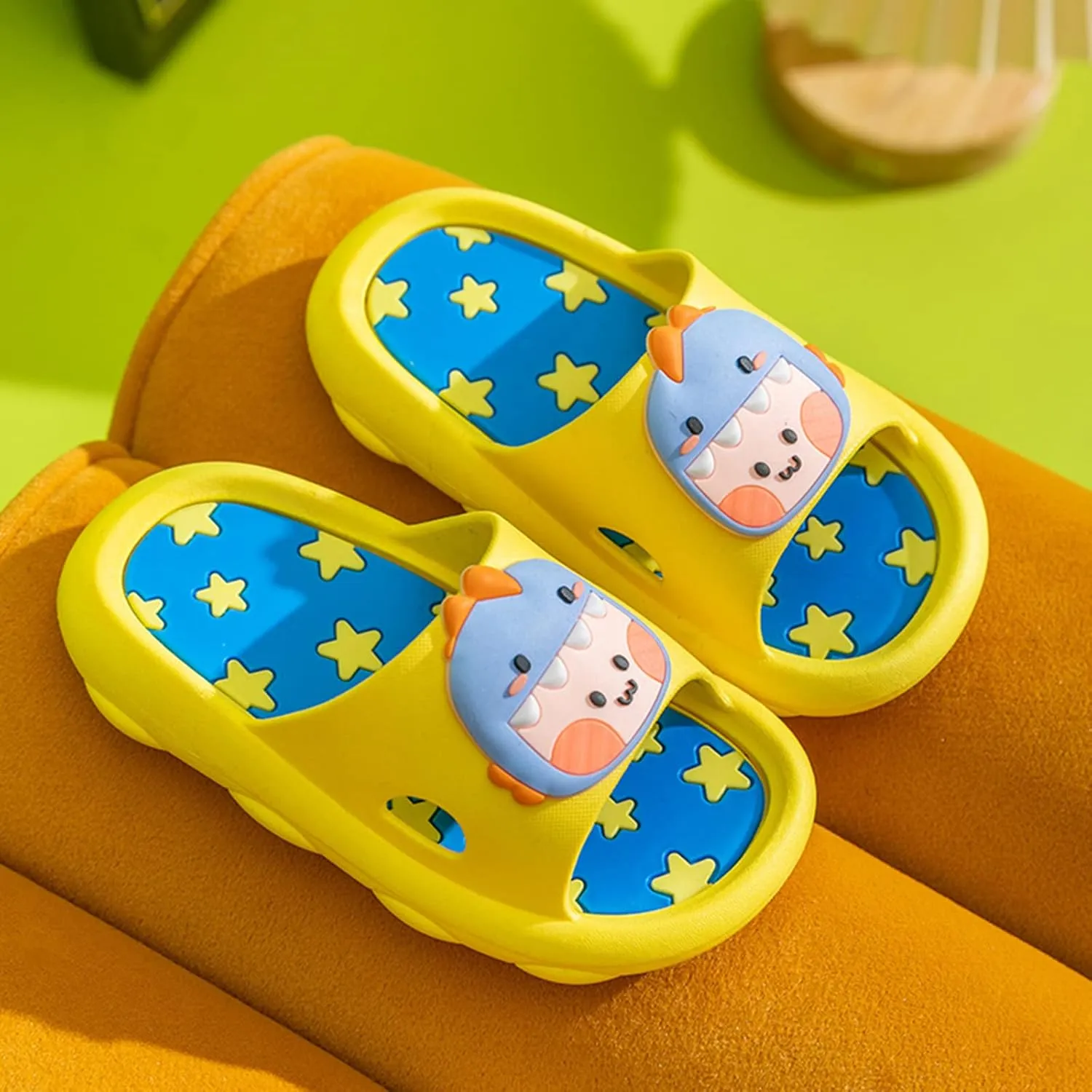 Cute 3D Cartoon Slides Slippers,Toddler Cloud Non-Slip Open Toe Slides,Girls Boys Beach Shower Bathroom Slippers
