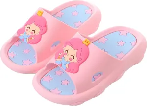 Cute 3D Cartoon Slides Slippers,Toddler Cloud Non-Slip Open Toe Slides,Girls Boys Beach Shower Bathroom Slippers