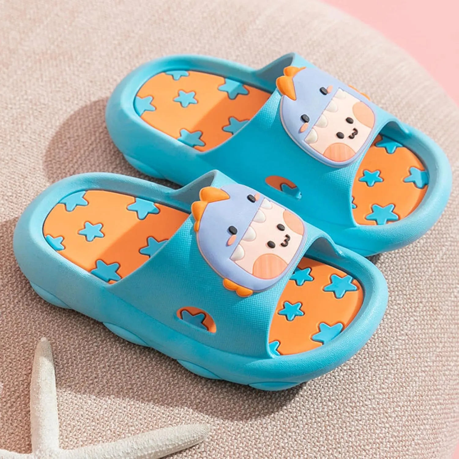 Cute 3D Cartoon Slides Slippers,Toddler Cloud Non-Slip Open Toe Slides,Girls Boys Beach Shower Bathroom Slippers