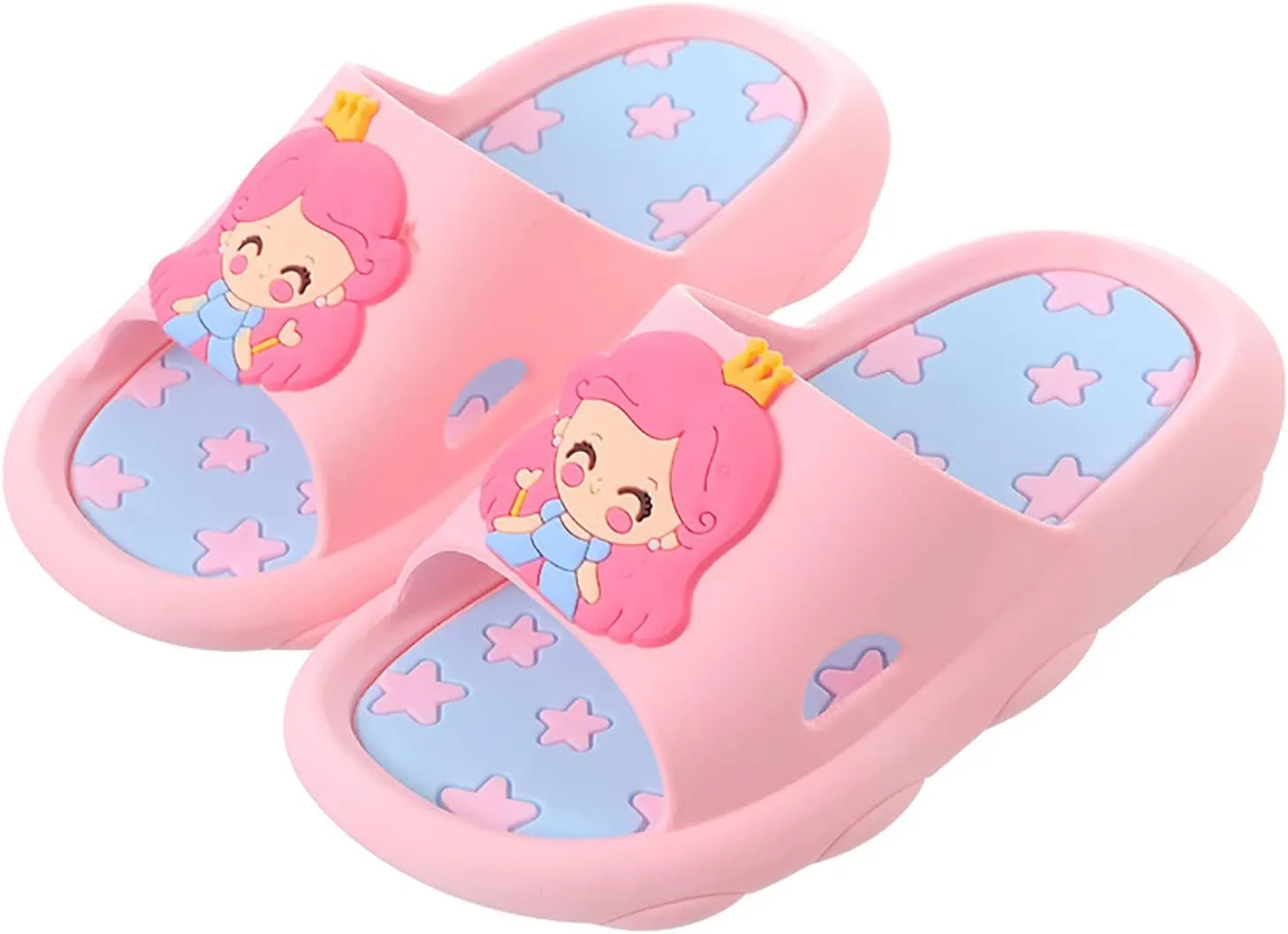Cute 3D Cartoon Slides Slippers,Toddler Cloud Non-Slip Open Toe Slides,Girls Boys Beach Shower Bathroom Slippers