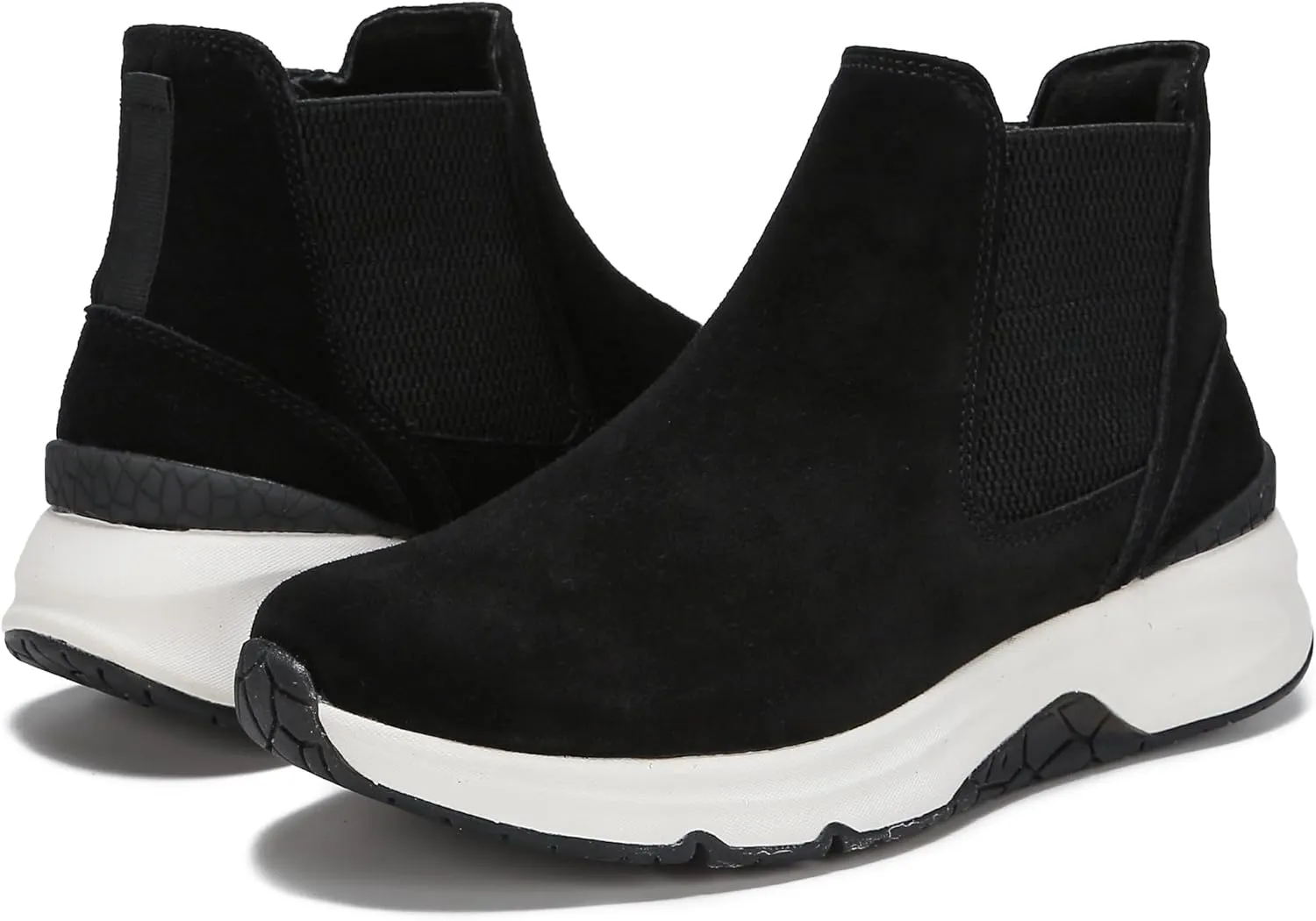 DASENGYE Non Slip Suede Chelsea Boots Women Fashion Elastic Ankle Booties Comfortable No Heel Walking Shoes Women