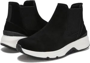 DASENGYE Non Slip Suede Chelsea Boots Women Fashion Elastic Ankle Booties Comfortable No Heel Walking Shoes Women