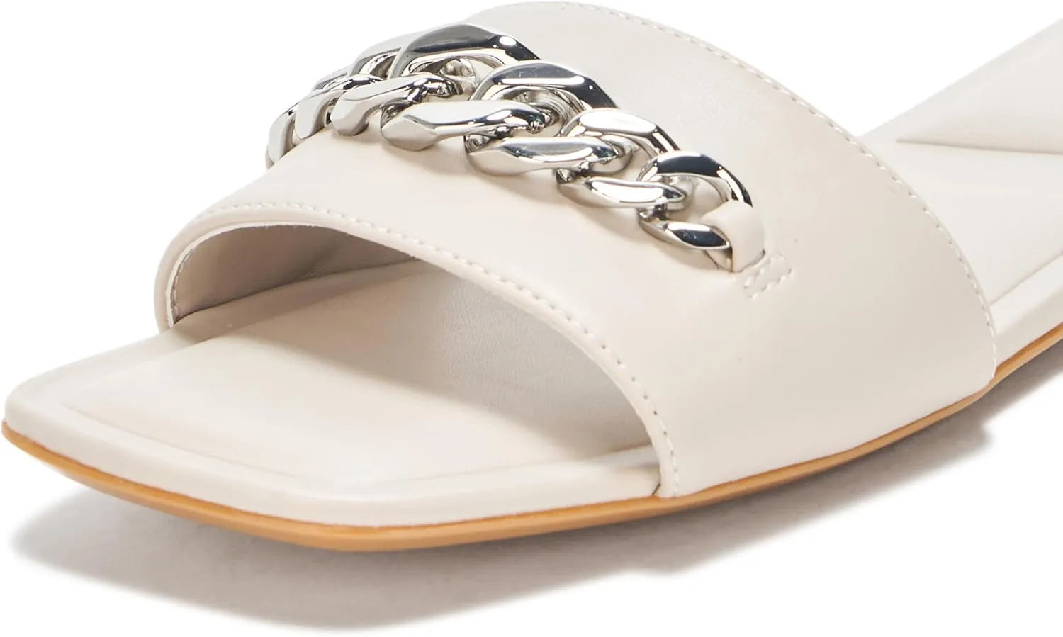 DKNY Women's Dania Flat Slide Sandal with Chain Detail