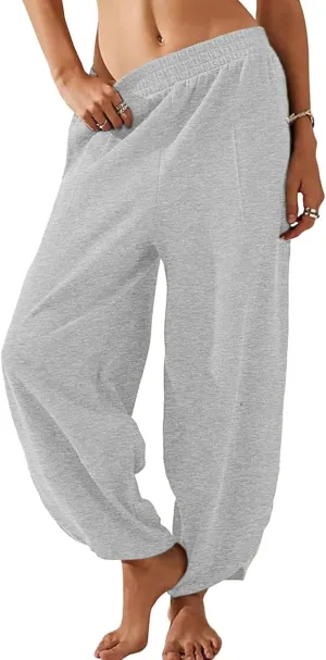 Dokotoo Womens Wide Leg High Waisted Stretch Quick Dry Lightweight Womens Pants with Pockets Loose Casual Lounge Pants