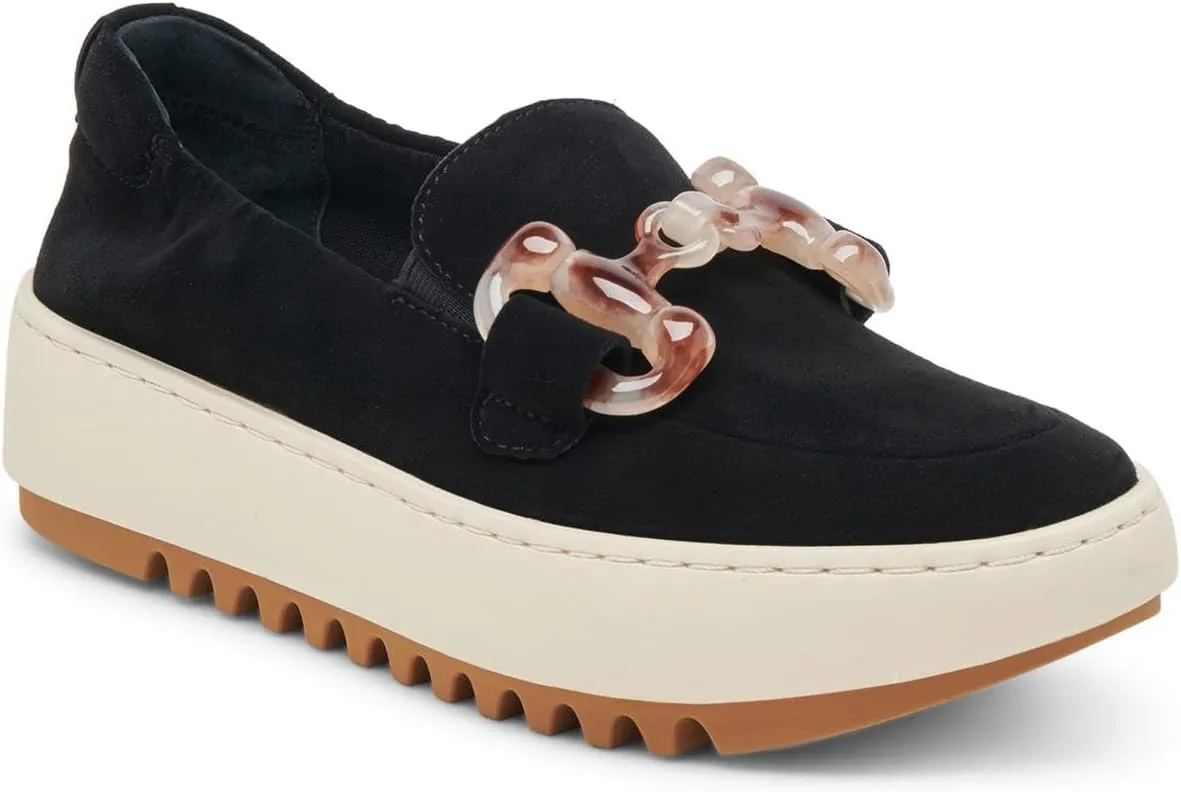 Dolce Vita Womens Andres Padded Insole Suede Loafers Black 11 Medium (B,M)