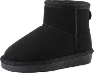DREAM PAIRS Girls Boys Boots Kids Winter Ankle Faux Fur Lined Snow Shoes FuzzyClassic Kid's Low Boot for Toddler/Little Kid/Big Kid