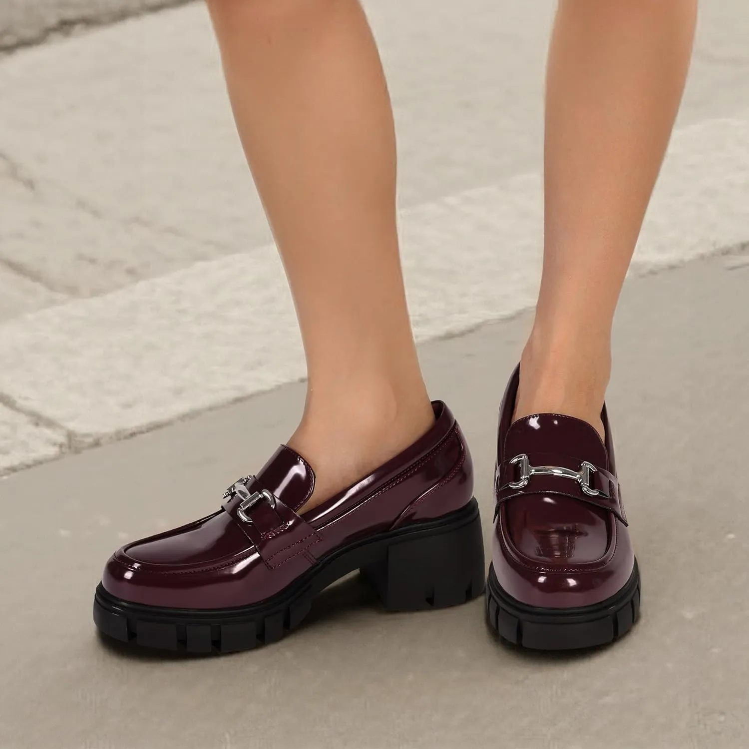 DREAM PAIRS Loafers for Women Platform Chunky Loafers Slip On Casual Shoes