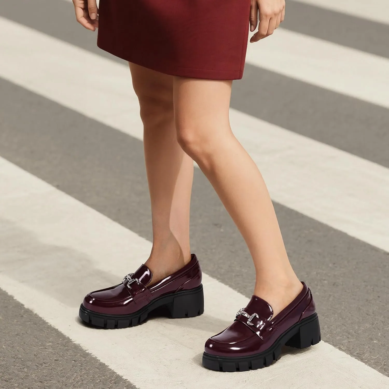 DREAM PAIRS Loafers for Women Platform Chunky Loafers Slip On Casual Shoes