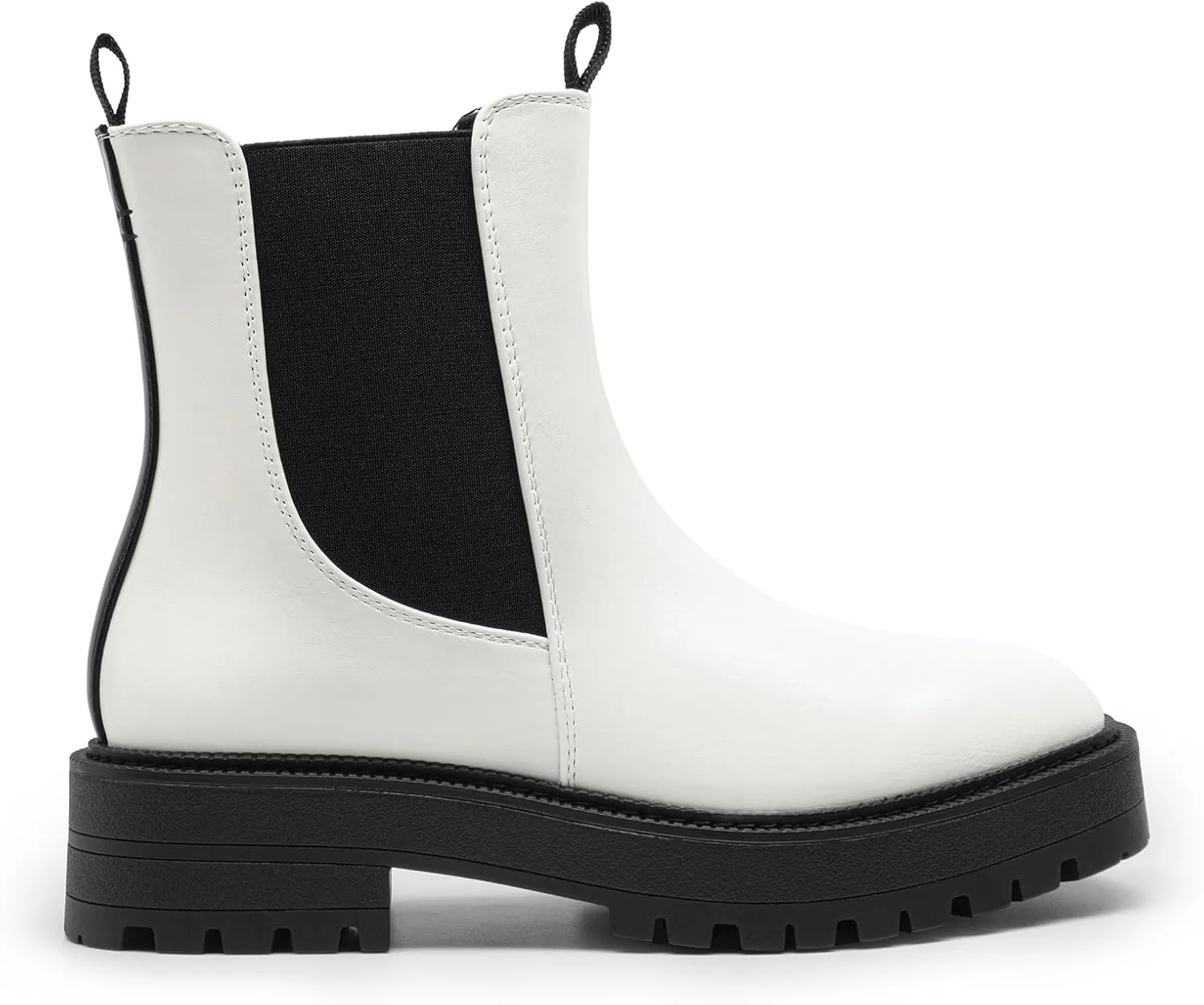 DREAM PAIRS Women's Chelsea Ankle Boots Square Toe Fashion Low Heel Lug Sole Platform Fall Booties Shoes
