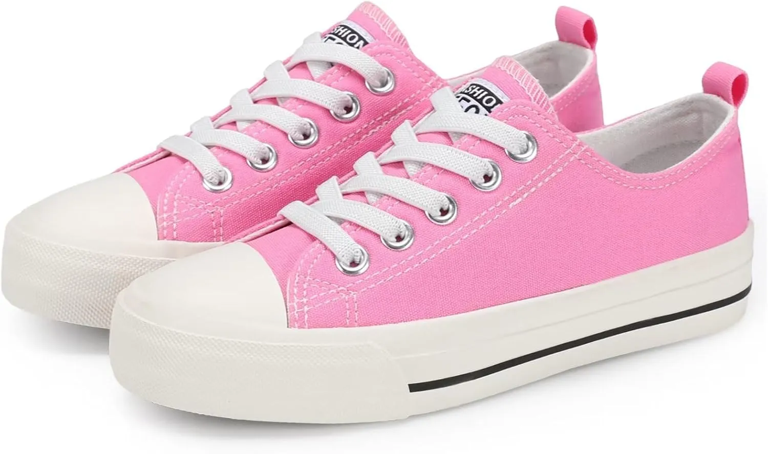 DSWED Toddler Little Kid Sneakers Boys Girls Canvas Shoes Classic Cotton Expandable No Tie Laces Slip On Sneakers