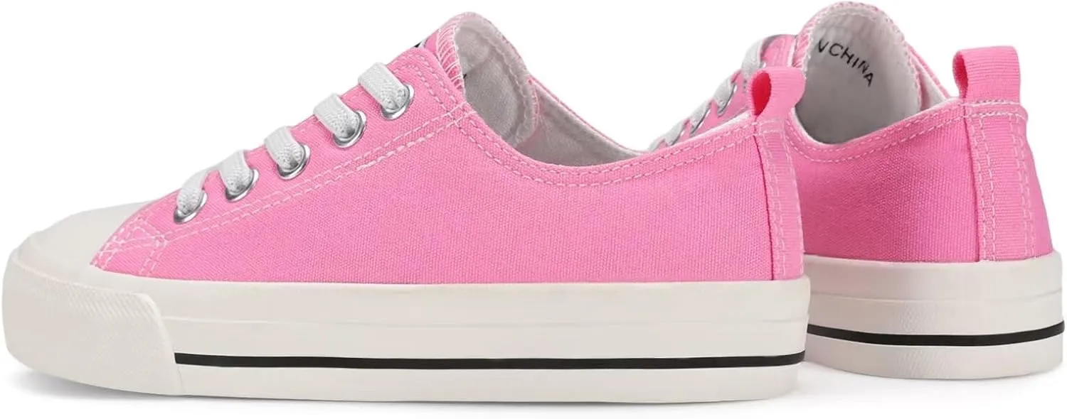 DSWED Toddler Little Kid Sneakers Boys Girls Canvas Shoes Classic Cotton Expandable No Tie Laces Slip On Sneakers