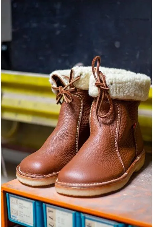 Duckfeet Arhus Unisex Wool-Lined Pebbled Leather Boot -