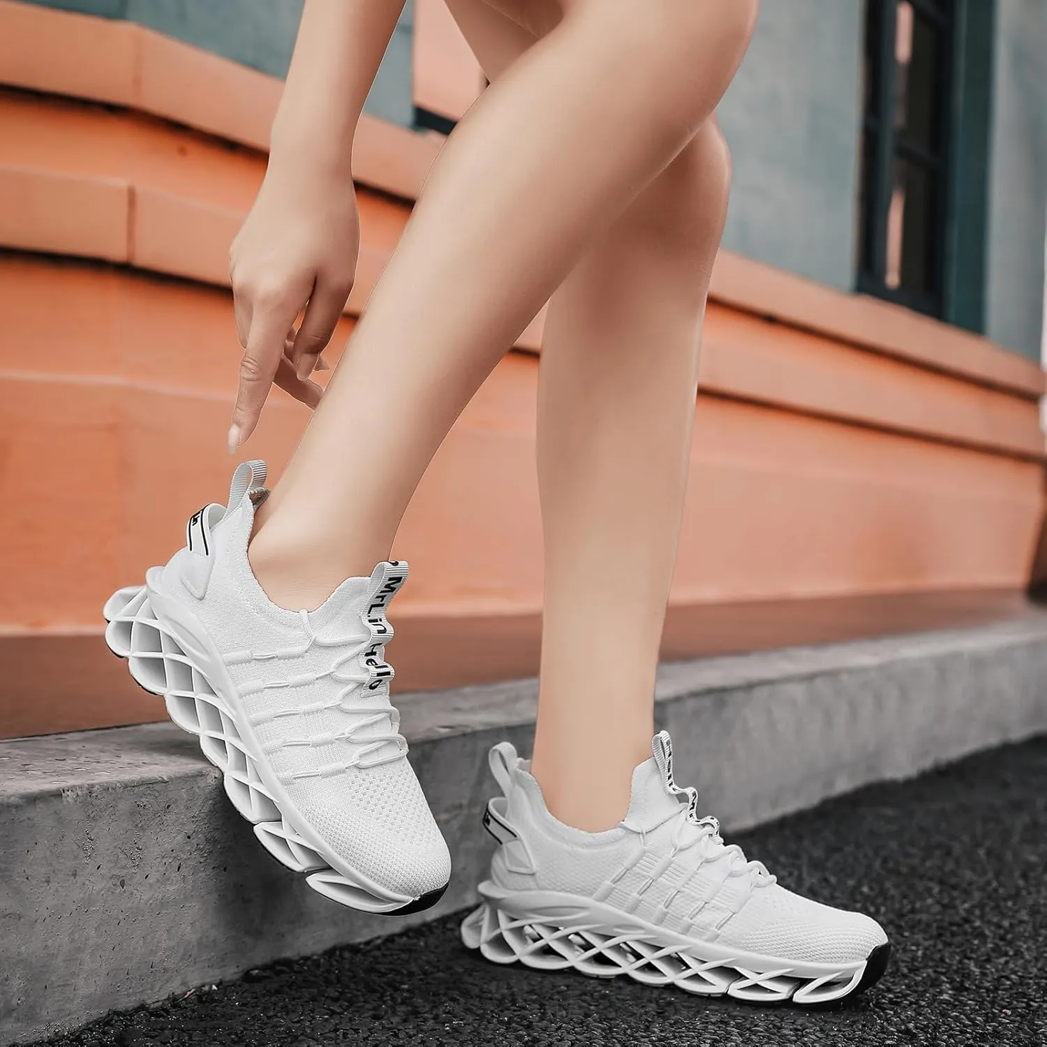 DUDHUH Women's Fashion Sneakers Womens Shoes Slip On Work Casual Comfortable Gym Walking Shoes for Women