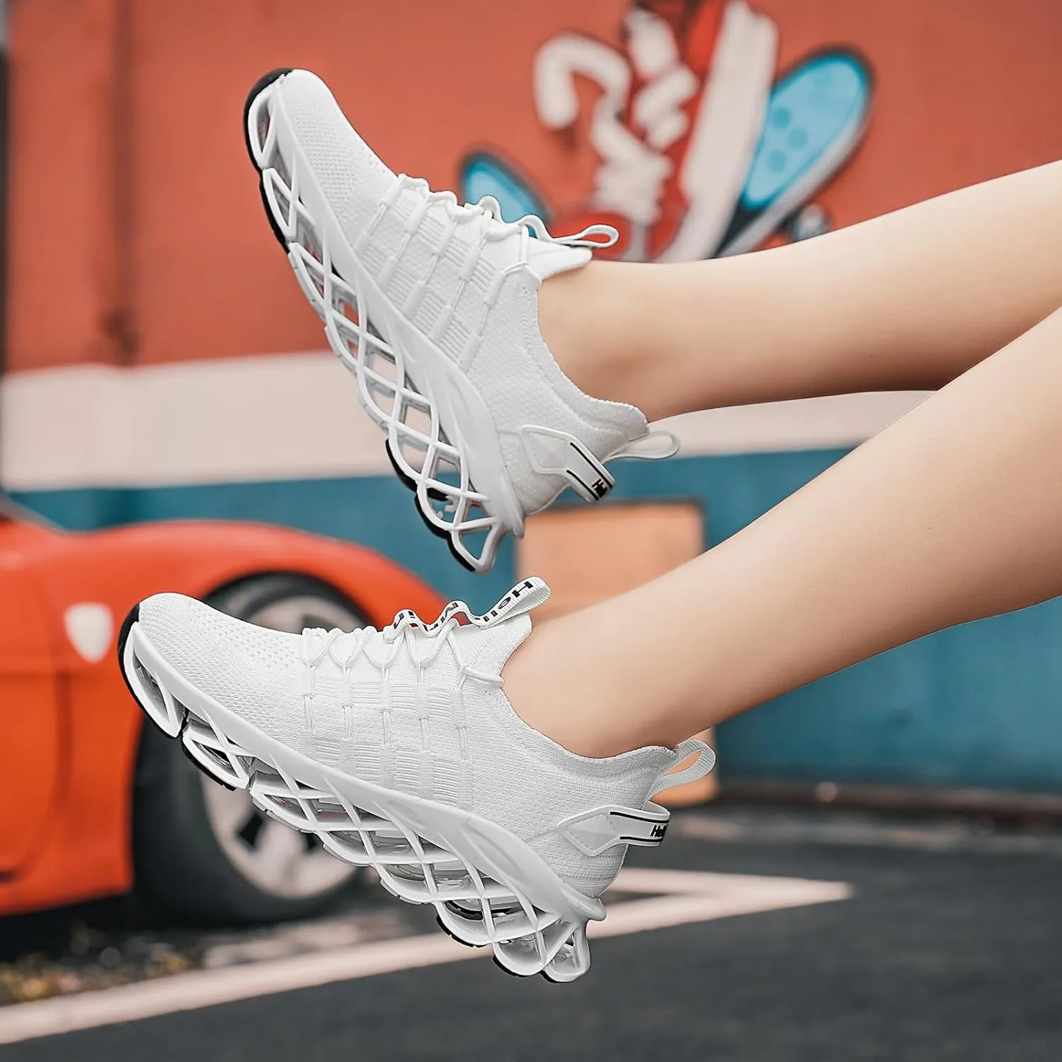 DUDHUH Women's Fashion Sneakers Womens Shoes Slip On Work Casual Comfortable Gym Walking Shoes for Women