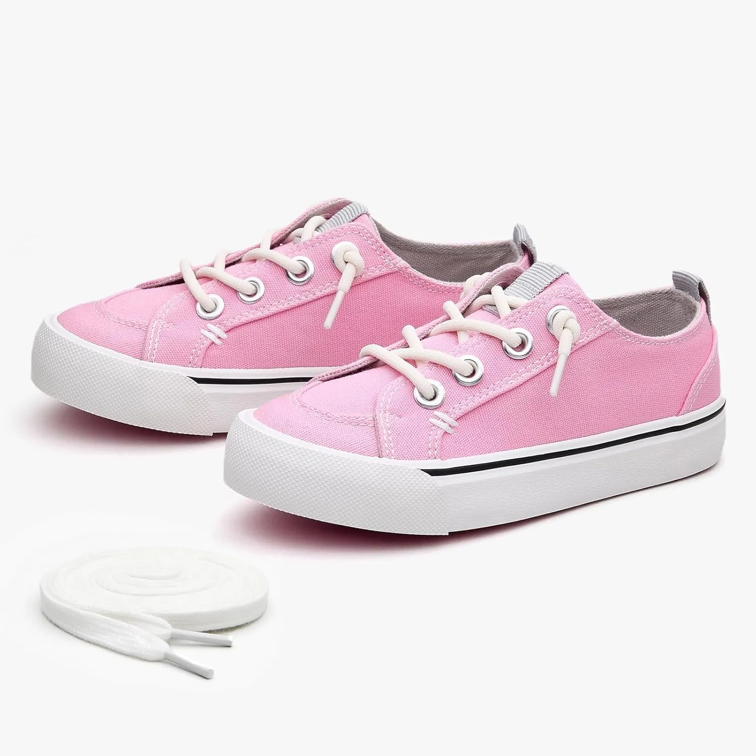 EasyStar Girls and Boys Slip-On Elastic Lace Shoes Sneaker for Toddler Little Kid