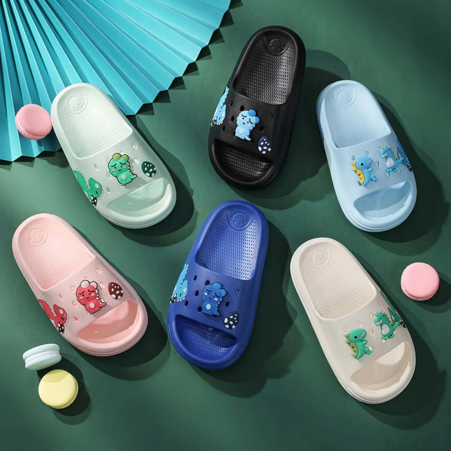 Eliogn Slide Sandals for Boys and Girls Anti-Slip Pillow Slippers Ultra Light Home Slippers Shower Summer Sandals Water Shoes (Little Kid/Big Kid)