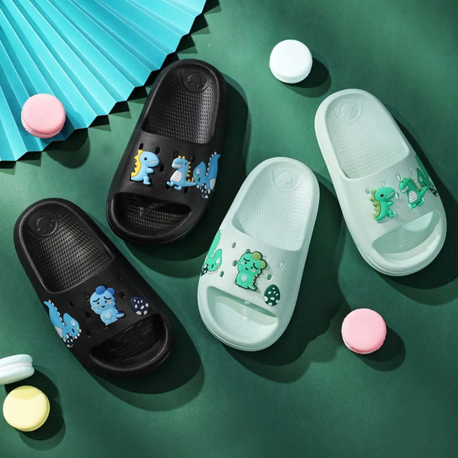 Eliogn Slide Sandals for Boys and Girls Anti-Slip Pillow Slippers Ultra Light Home Slippers Shower Summer Sandals Water Shoes (Little Kid/Big Kid)