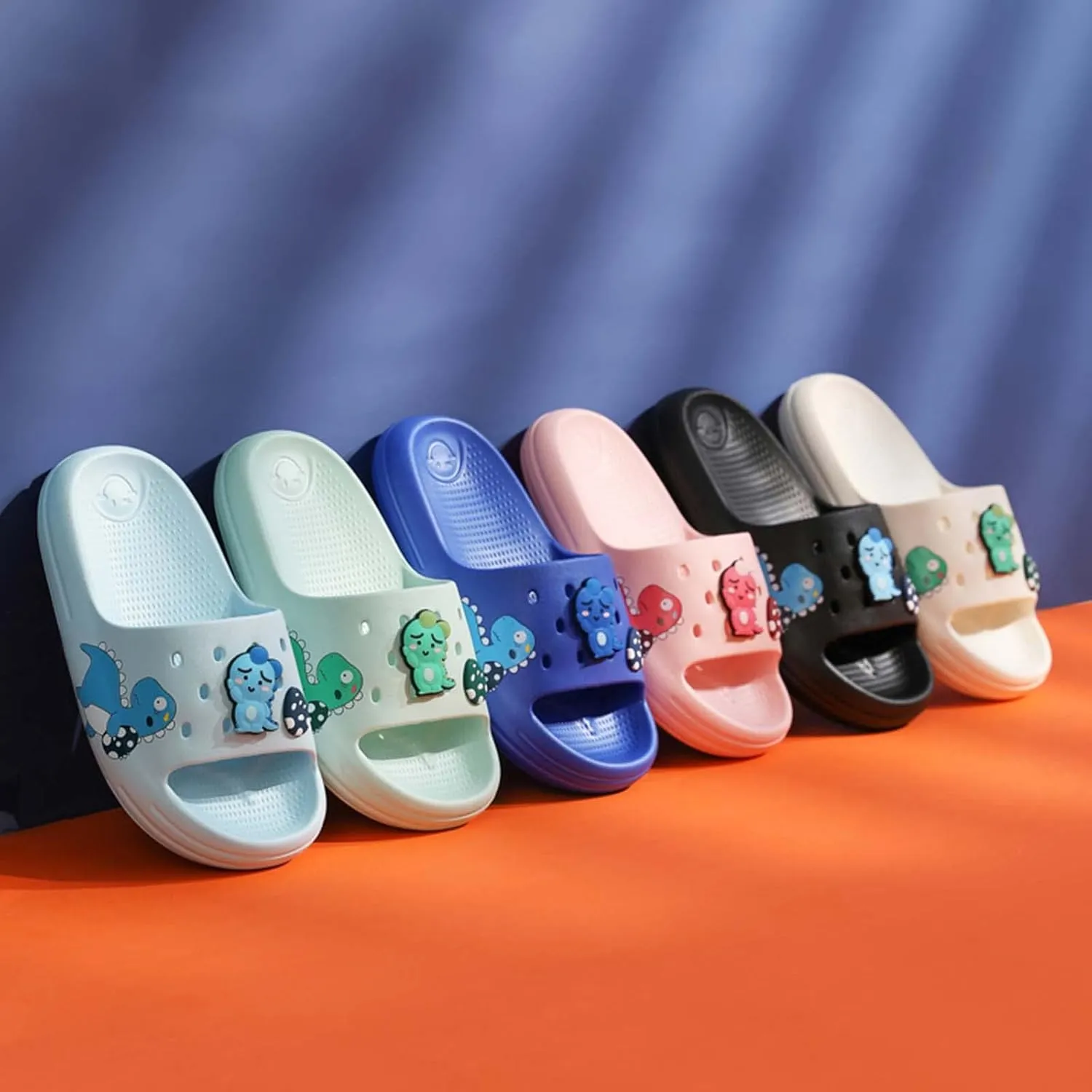 Eliogn Slide Sandals for Boys and Girls Anti-Slip Pillow Slippers Ultra Light Home Slippers Shower Summer Sandals Water Shoes (Little Kid/Big Kid)