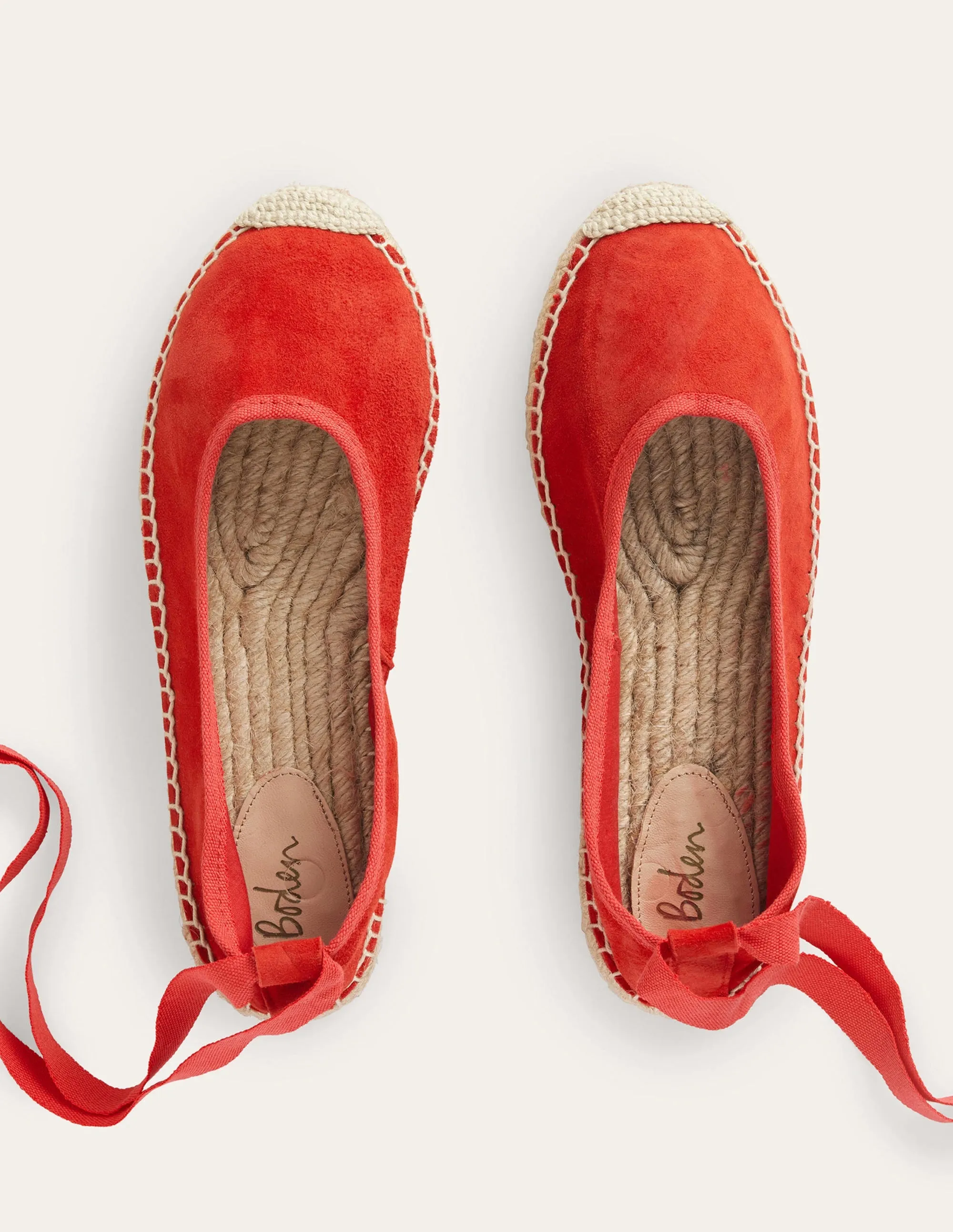 Espadrilles mit Knöchelriemchen-Zinnober