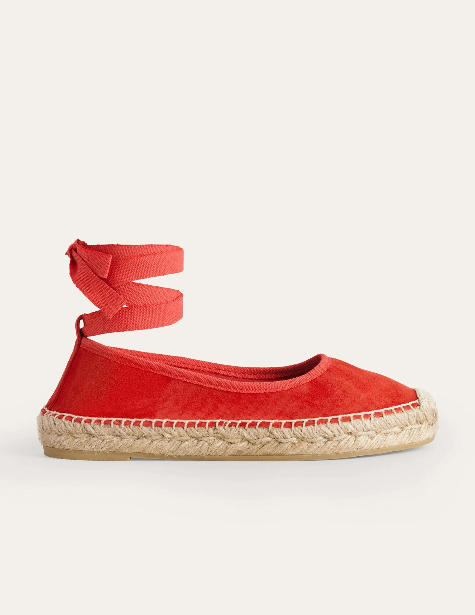 Espadrilles mit Knöchelriemchen-Zinnober