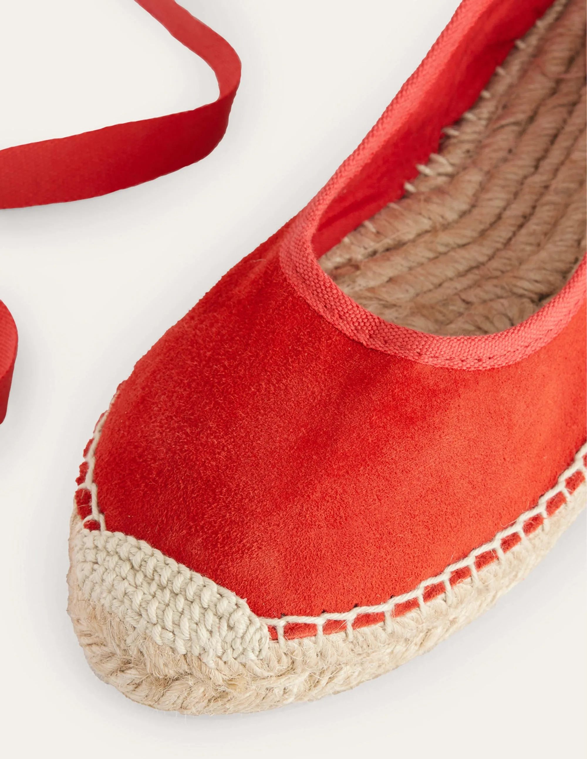 Espadrilles mit Knöchelriemchen-Zinnober