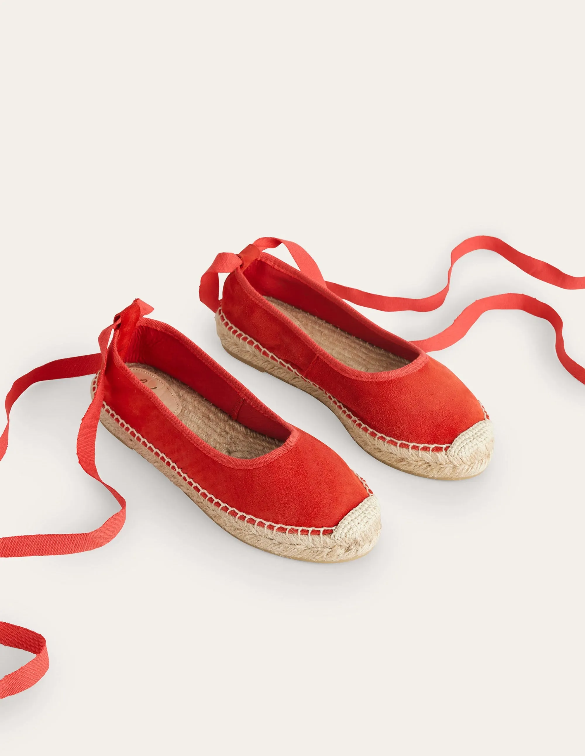 Espadrilles mit Knöchelriemchen-Zinnober
