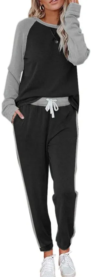ETCYY NEW Lounge Sets for Women Two Piece Outfits Sweatsuits Sets Long Pant Loungewear Workout Athletic Tracksuits