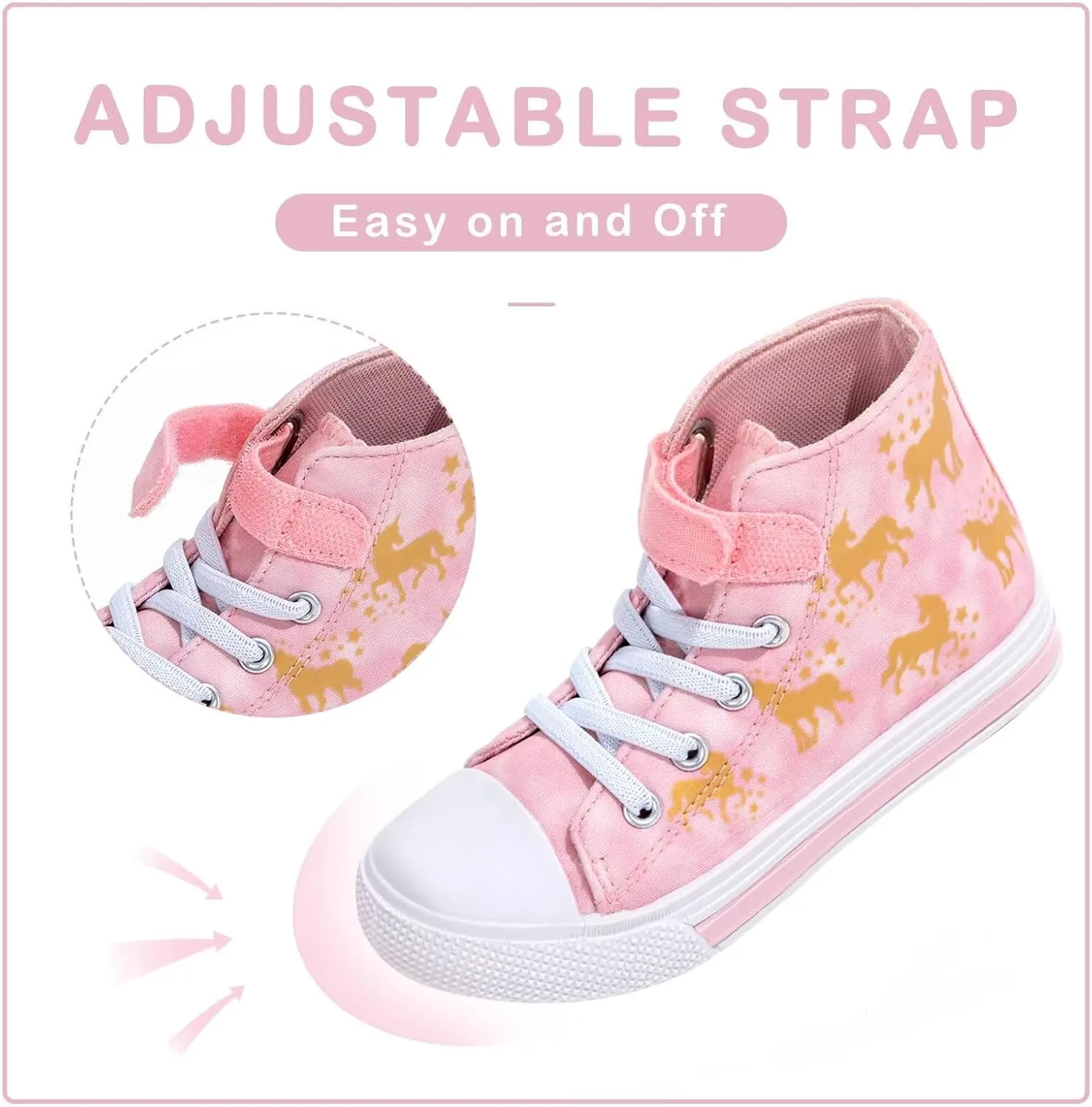 EUXTERPA Kids Toddler Sneakers Light Up Flashing Shoes Girls Boys Easy Fasten High Top Walking Canvas Sneaker