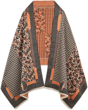 EXTREE Scarfs for Women Pashmina Silky Shawl Wrap for Evening Dressing Blanket Open Front Poncho Cape