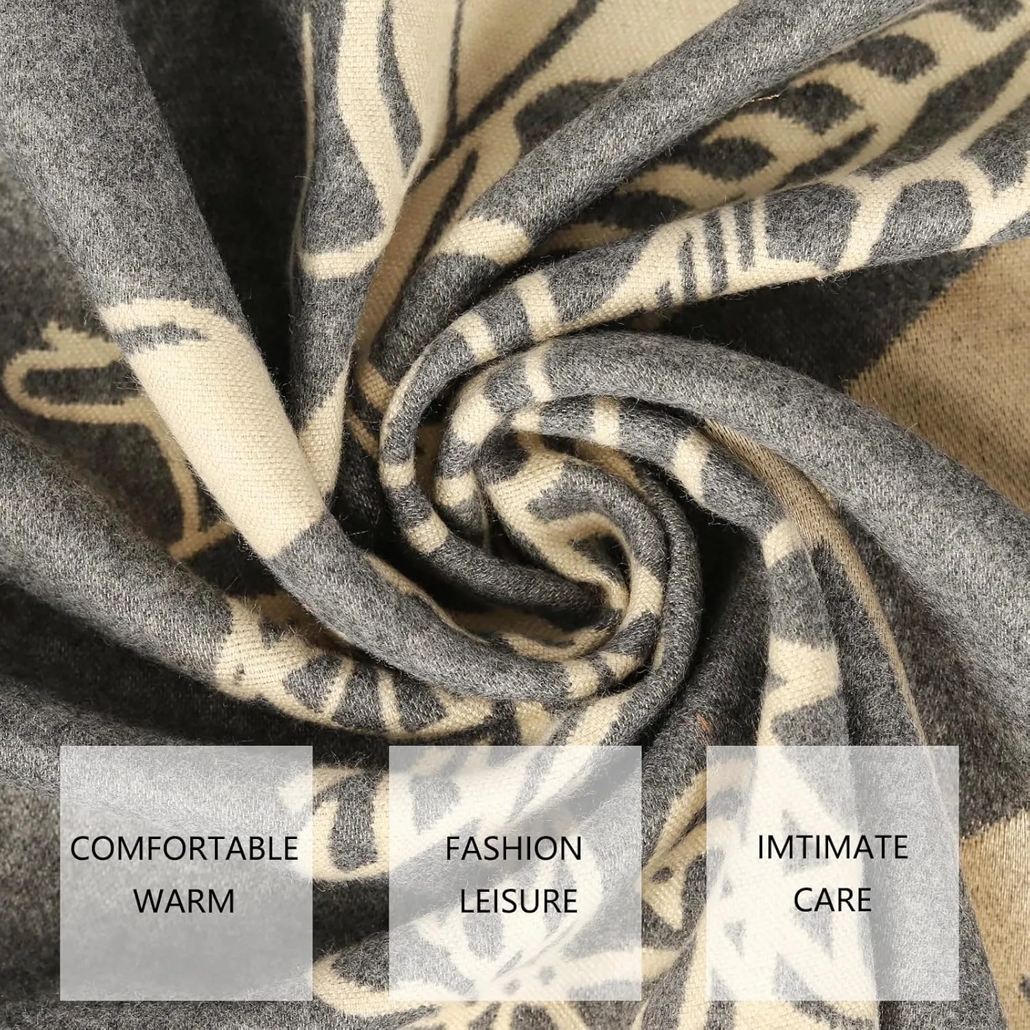 EXTREE Scarfs for Women Pashmina Silky Shawl Wrap for Evening Dressing Blanket Open Front Poncho Cape
