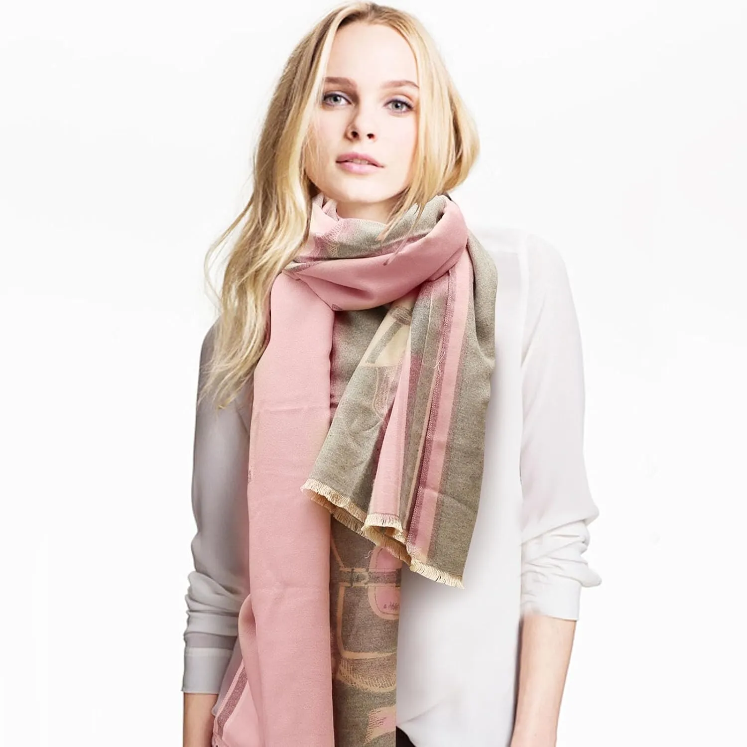 EXTREE Scarfs for Women Pashmina Silky Shawl Wrap for Evening Dressing Blanket Open Front Poncho Cape