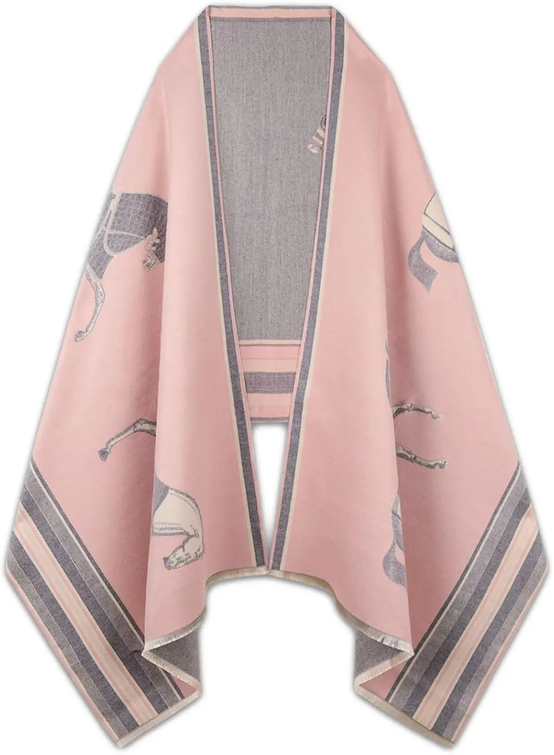 EXTREE Scarfs for Women Pashmina Silky Shawl Wrap for Evening Dressing Blanket Open Front Poncho Cape