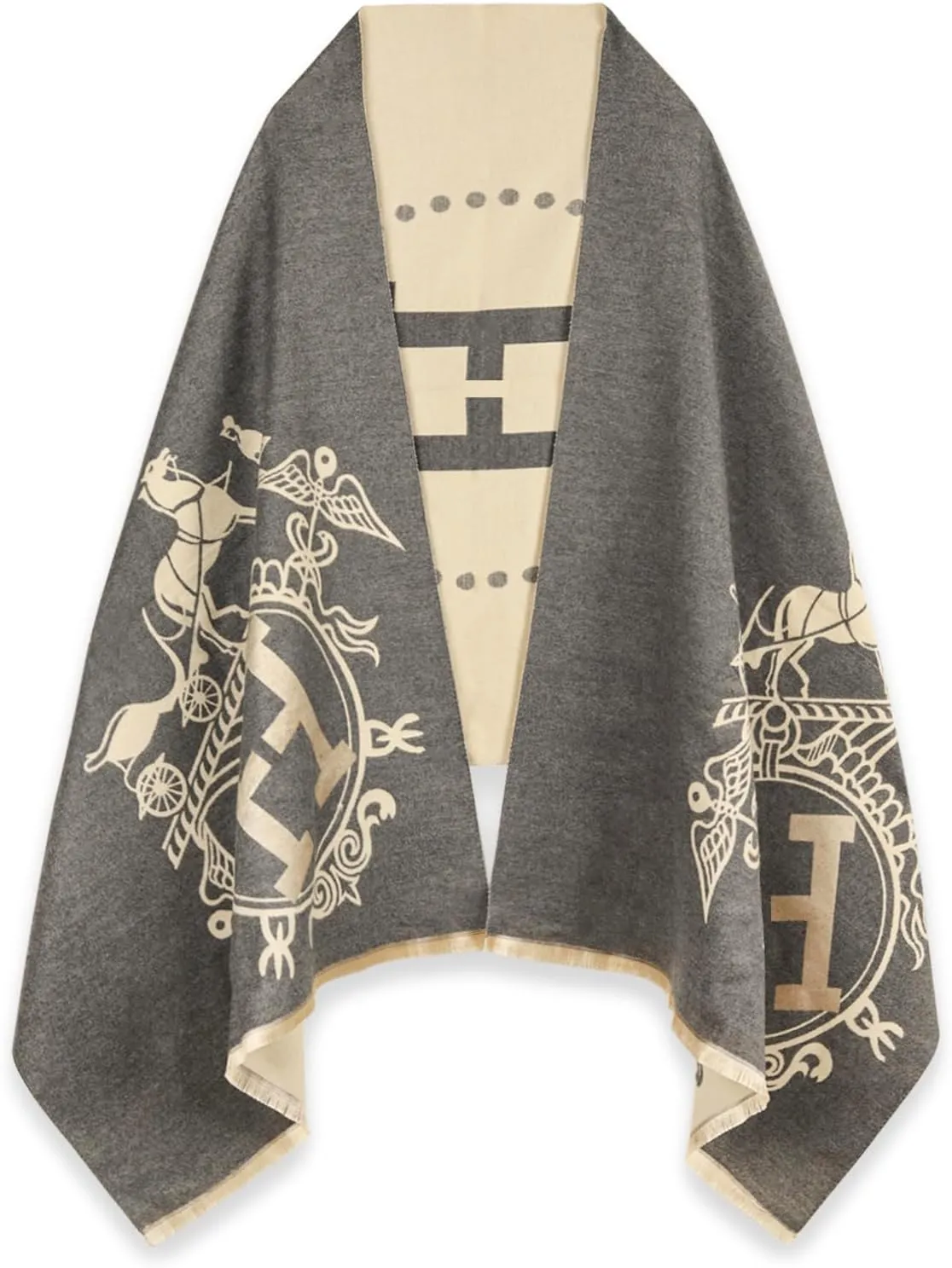 EXTREE Scarfs for Women Pashmina Silky Shawl Wrap for Evening Dressing Blanket Open Front Poncho Cape