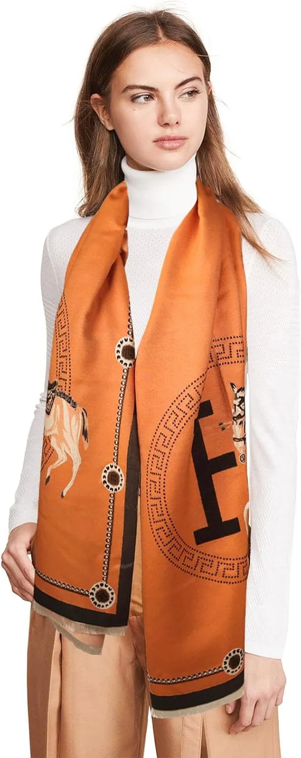 EXTREE Scarfs for Women Pashmina Silky Shawl Wrap for Evening Dressing Blanket Open Front Poncho Cape