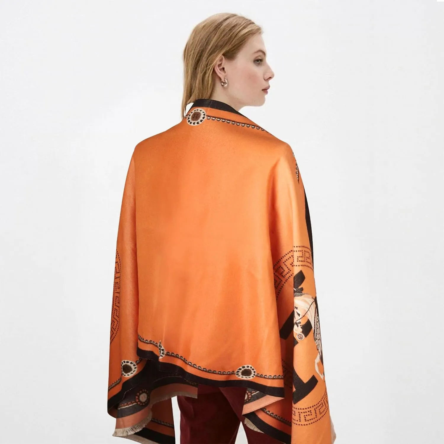 EXTREE Scarfs for Women Pashmina Silky Shawl Wrap for Evening Dressing Blanket Open Front Poncho Cape
