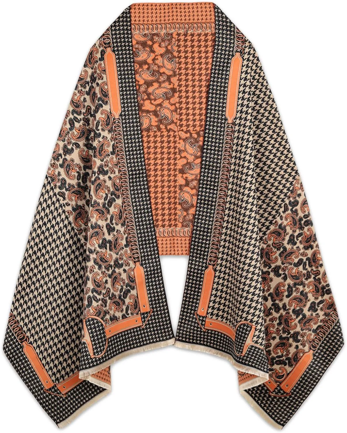 EXTREE Scarfs for Women Pashmina Silky Shawl Wrap for Evening Dressing Blanket Open Front Poncho Cape