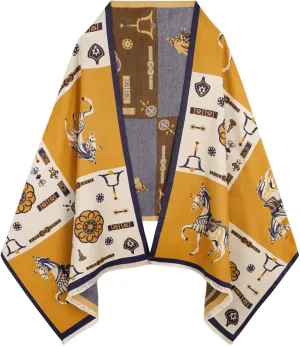 EXTREE Scarfs for Women Pashmina Silky Shawl Wrap for Evening Dressing Blanket Open Front Poncho Cape
