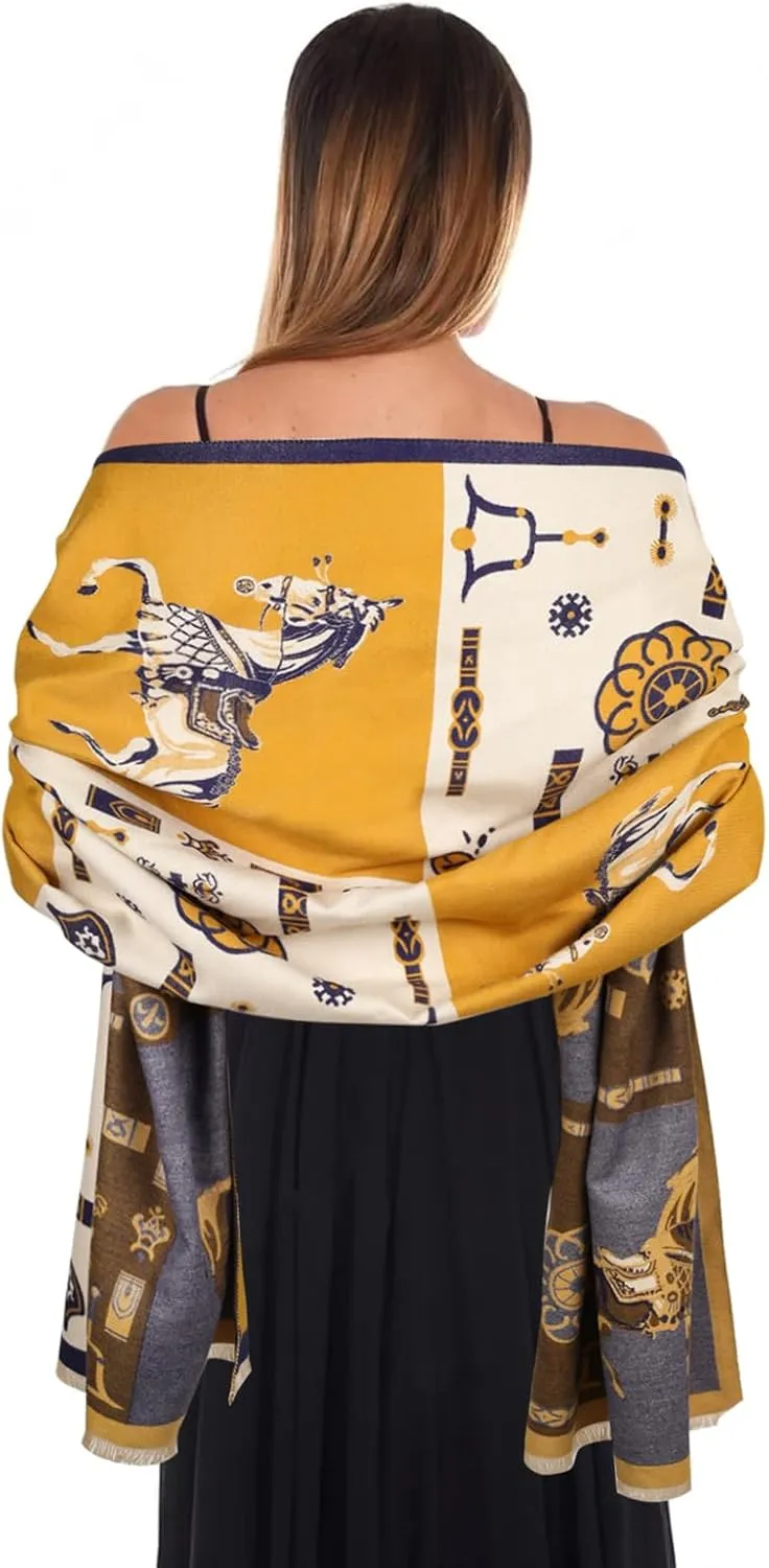EXTREE Scarfs for Women Pashmina Silky Shawl Wrap for Evening Dressing Blanket Open Front Poncho Cape