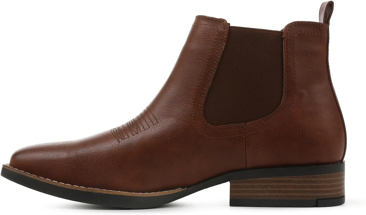 femflame Cowboy Boots for Men Square Toe Chelsea Boots Waterproof Classic Elastic Slip on Chukka Ankle Boots Casual…