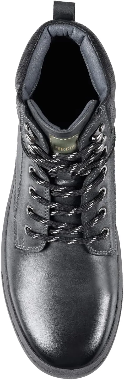 FIEEIF Mens Genuine Leather Ankle Boots Lace-Up Comfortable Sports Mid-Top Casual Sneakers Chukka Boot for Men Non Slip Outdoor Shoes