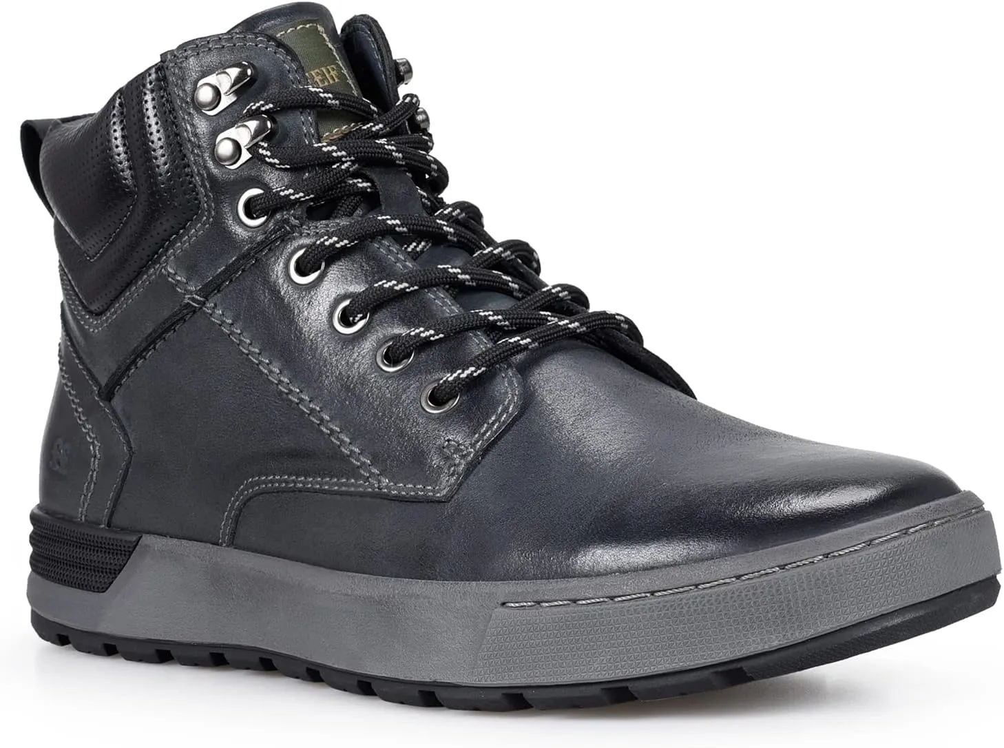 FIEEIF Mens Genuine Leather Ankle Boots Lace-Up Comfortable Sports Mid-Top Casual Sneakers Chukka Boot for Men Non Slip Outdoor Shoes
