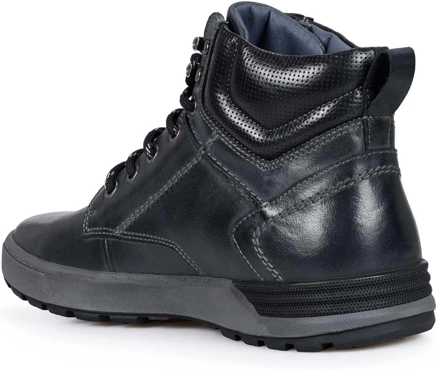 FIEEIF Mens Genuine Leather Ankle Boots Lace-Up Comfortable Sports Mid-Top Casual Sneakers Chukka Boot for Men Non Slip Outdoor Shoes