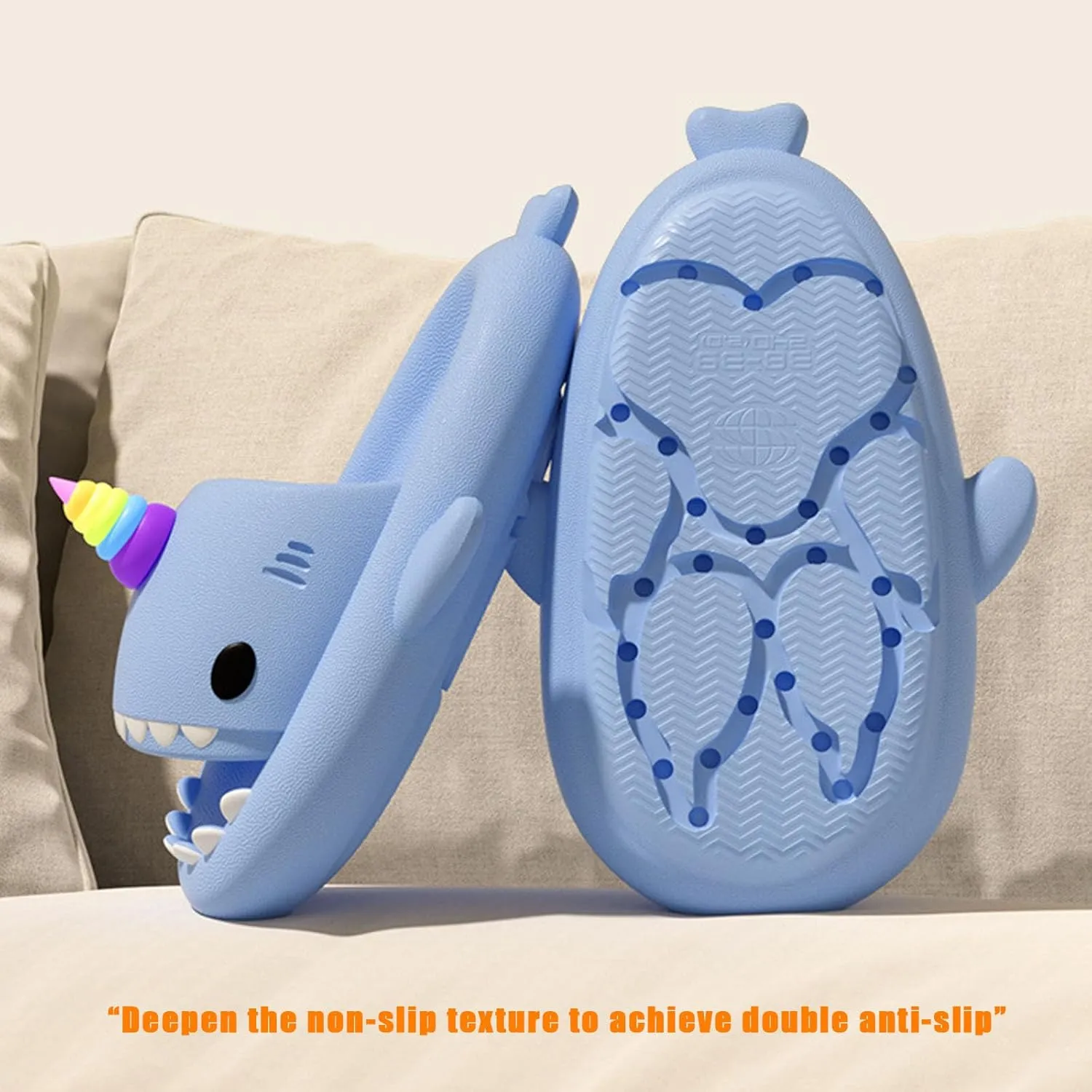 Galaxy Shark Slides Glow Unicorn, Cute Cartoon 3D Cloud Shark Slippers Shoes Sandals For Women Men