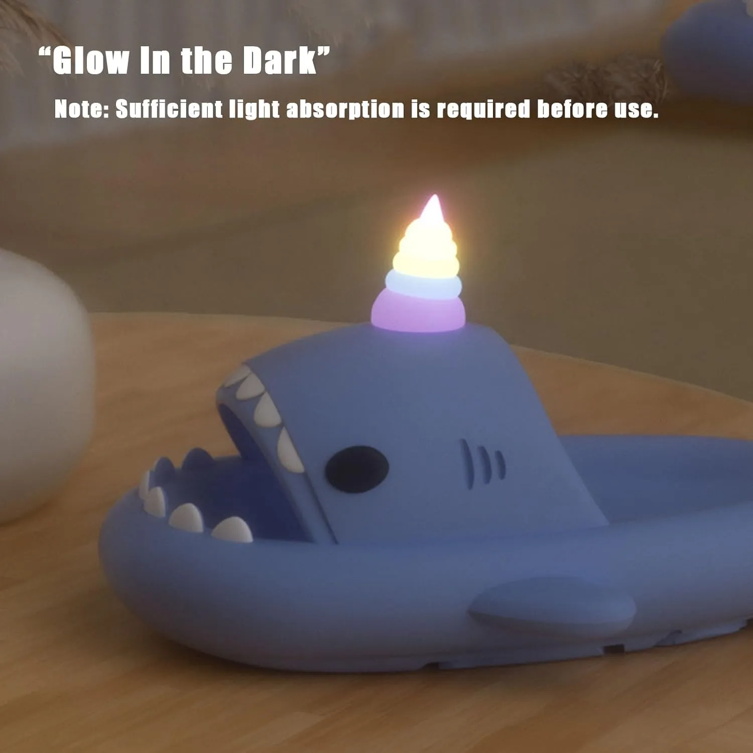 Galaxy Shark Slides Glow Unicorn, Cute Cartoon 3D Cloud Shark Slippers Shoes Sandals For Women Men