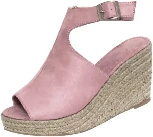 Gibobby Womens Summer Shoes,Women's Fish Mouth Espadrilles Slingback Platforms Sandals High Heel Ankle Strap Beach Shoes