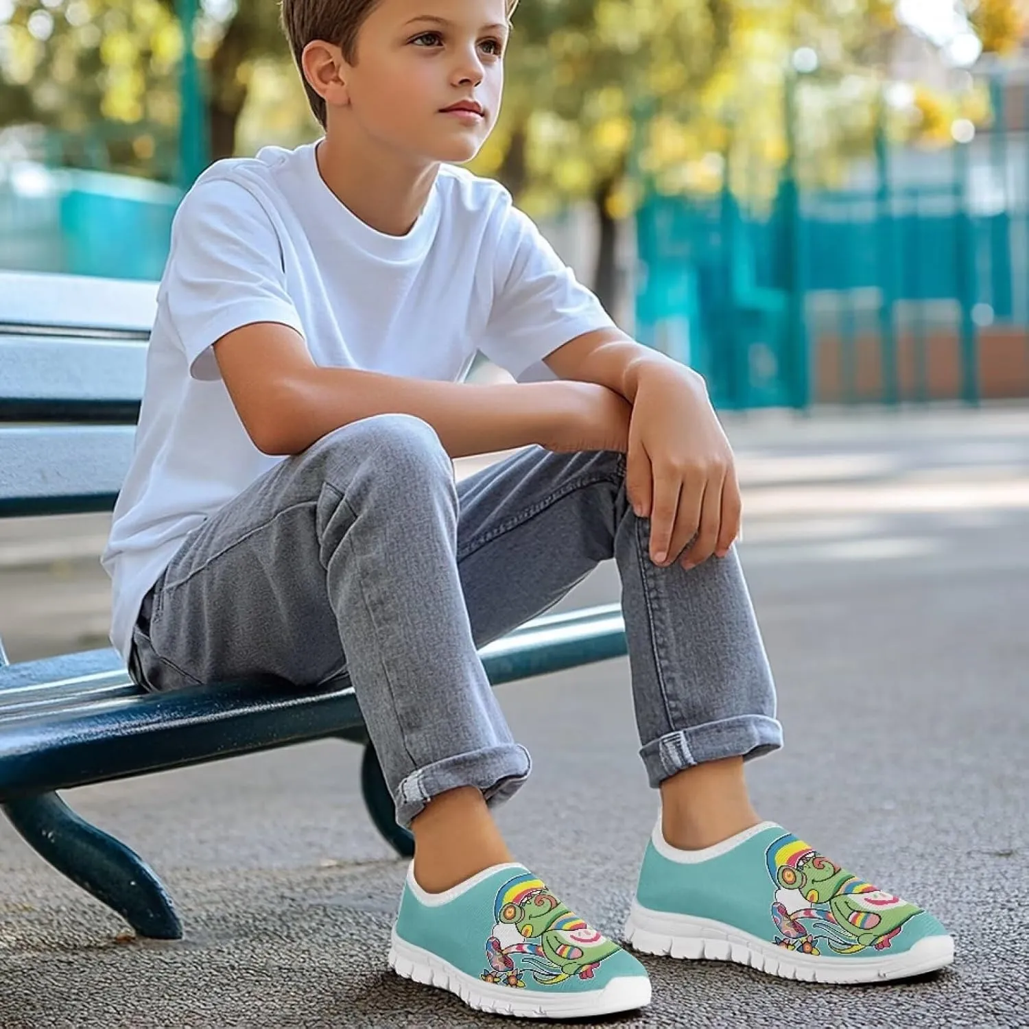 Girls Boys Kids Slip On Sneakers Classic Casual Walking Shoes Lightweight Soft Outdoor Loafers for Party Size 11-15 White Sole