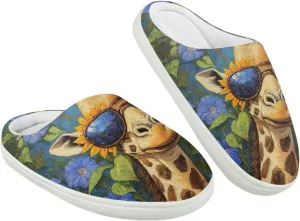 GOSTONG Kids Winter Slippers Warm Fuzzy Lining Cosy Home Slippers Girls Boys Easy Slip-ins Non Slip Kids Shoes White US 9-15