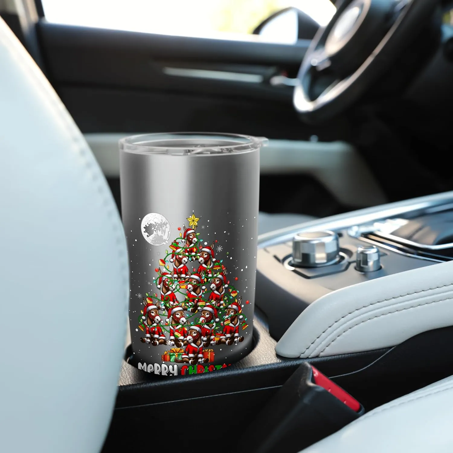 Group Santa Mules As Christmas Tree Colorful Costume Team Stainless Steel Insulated Tumbler