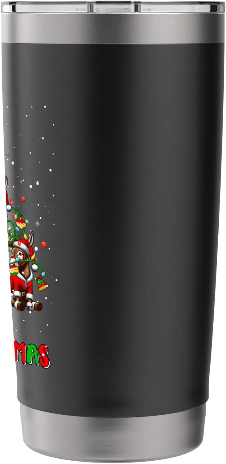Group Santa Mules As Christmas Tree Colorful Costume Team Stainless Steel Insulated Tumbler