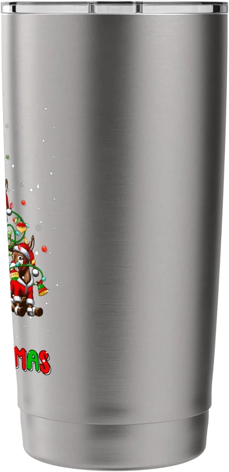 Group Santa Mules As Christmas Tree Colorful Costume Team Stainless Steel Insulated Tumbler